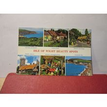 ISLE OF WIGHT BEAUTY SPOTS. multiview, unused postcard by ISLAND cards =