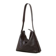 Genuine Leather Women Tote Bag Handbags Brown