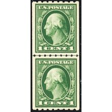410, Mint XF NH 1¢ Line Pair With Graded 90 PSE Certificate - Stuart Katz