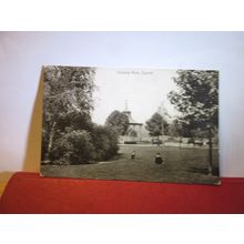 VICTORIA PARK, CARDIFF, WALES used antique postcard RP by Valentine 1918 pm =