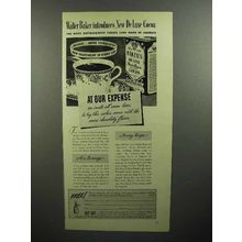1946 Baker's De Luxe Cocoa Ad - Walter Baker Introduces