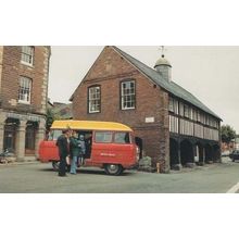Llangurig Royal Mail Van Postman in Post Bus Wales Llanidloes Welsh Postcard