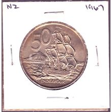 1967 New Zealand 50c Coin