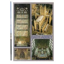 BATH ABBEY, Multi-view vintage unused postcard =