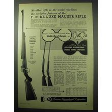 1956 F.I. Ad - F. N. De Luxe Mauser Rifle