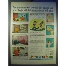 1956 Pittsburgh Paints Ad - Wear-Resitant Wall Paint