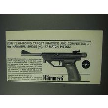 1965 Hammerli Single .177 Match Pistol Ad - Year-Round