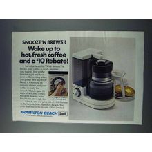1981 Hamilton Beach Snooze 'N Brews Coffee Maker Ad