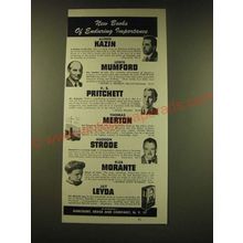 1951 Harcourt, Brace and Company Ad - New Books of enduring importance