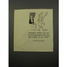 1950 American Airlines Ad - cartoon by Sam Cobean