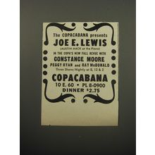 1951 Copacabana Club Ad - The Copacabana presents Joe E. Lewis