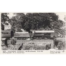 Southern School 922 Train at Bromley Station Real Photo Postcard