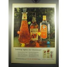 1957 Four Roses Gin and Bourbon Ad - Leading lights for Christmas