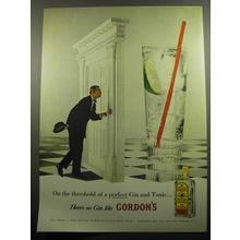 1957 Gordon's Gin Ad - On the threshold of a perfect Gin and Tonic