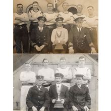WW1 Military War Ship Sports Team Trophies 2x Postcard s