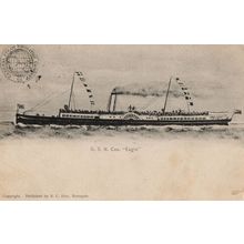 General Steam Navigation Eagle Ship Antique 1904 Postcard