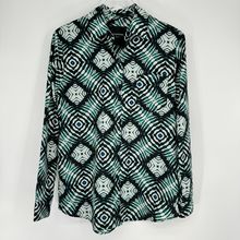 Le Superbe Button Up Printed Long Sleeve Shirt Women's Size Small Chic Designer