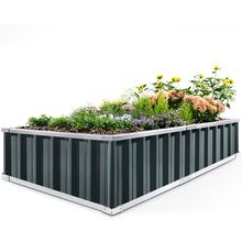 KING BIRD Raised Garden Bed 68"X 36"X 12" Galvanized Steel Metal Outdoor Garden