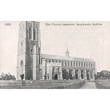 The Church (exterior} : Pawsey printed postcard 1522
