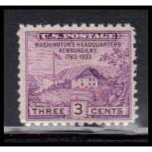 752 3c Washington's Hdqs Fine MNH Z1646