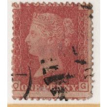 Sg43 1d red plate 213 fine used " Q G" (reds)
