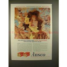 1959 Ansco Super Anscochrome Film Ad w/ Suzy Parker!!