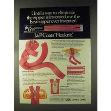 1976 Coats & Clark Flexknit zippers Ad - Best Invented