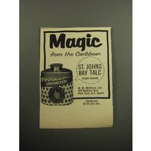 1957 St. Johns Bay Talc Advertisement - Magic from the Caribbean