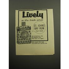 1957 St. Johns Bay Rum Advertisement - Lively as the trade winds