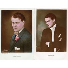 Nils Asther Film Actor 2x Hand Coloured Tinted Real Photo Postcard s
