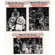 1990-91 Hoops THREE Detroit Pistons basketball cards #337, #338 & #339- Finals