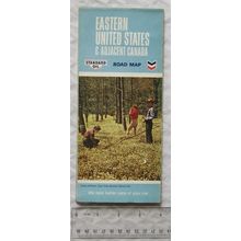 1966 Standard Oil Road Map Eastern United States & Adjacent Canada
