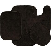Garland Rug Traditional Bath Rug Set, 4-Piece, Chocolate