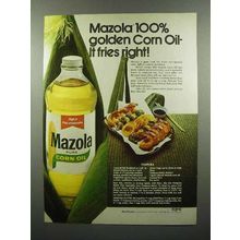 1972 Mazola Corn Oil Ad - It Fries Right!