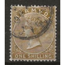 Bermuda 1883 SG29b 1/- Olive-Brown Good/Fine Used . .
