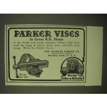 1922 Parker Vises Ad - In Great R.R. Shops