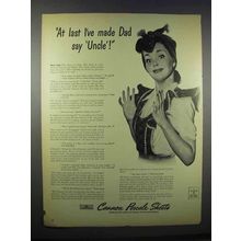 1943 Cannon Percale Sheets Ad - Made Dad Say Uncle