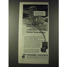 1943 Cannon Type K Connectors Ad - Vibration Testing Equipment