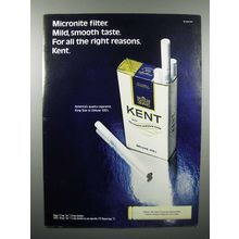 1972 Kent Cigarette Ad - Mild Taste