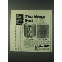 1978 Soss Invisible Hinge Ad - The Hinge that Hides