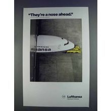 1980 Lufthansa Airlines Ad - They're a Nose Ahead
