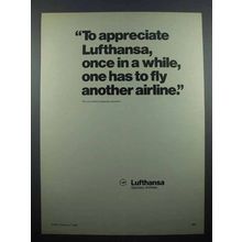 1980 Lufthansa Airlines Ad - To Appreciate, Fly Another