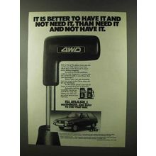 1980 Subaru Car Ad - Better to Have it And Not Need It