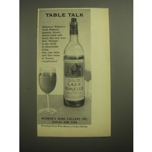 1959 Widmer's Lake Roselle Wine Ad - Table Talk