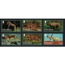 Gibraltar Oryx Rhino Wolf Lynx Leopard Gorilla Endangered Animals 6v 2012