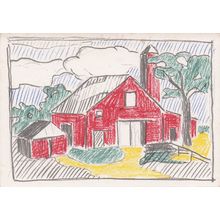 Roy Lichtenstein Red Barn American 1969 Painting Postcard