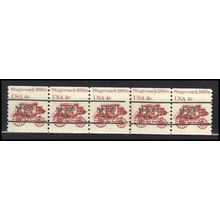 1898Ab 4c Stagecoach Fine MNH Dry Gum PNC 5/5 Line Gap AA0041