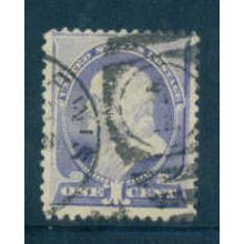 Used 212 1c Benjamin Franklin Barely Clears M01387