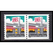 3208 25c Diner Fine MNH Pair X3912