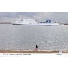 DFDS Tor Line Dana Sirena Leaving Harwich Sea Harbour Haven Girl Waving Postcard